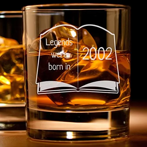 Whiskyglas 20. Geburtstag - Legends were born in Jahrgang