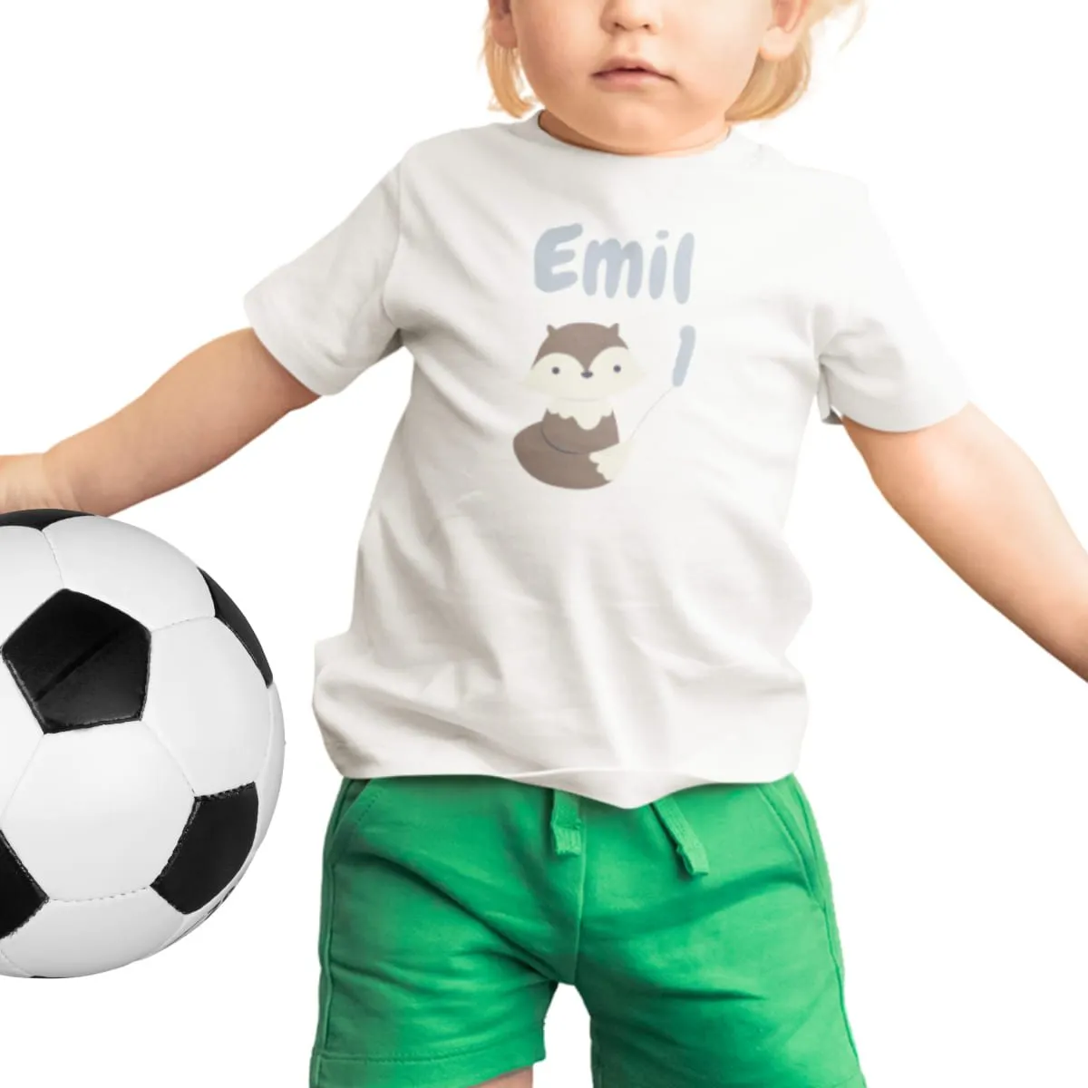 Kinder T-Shirt mit Wunschname und Alter - Design Fuchs