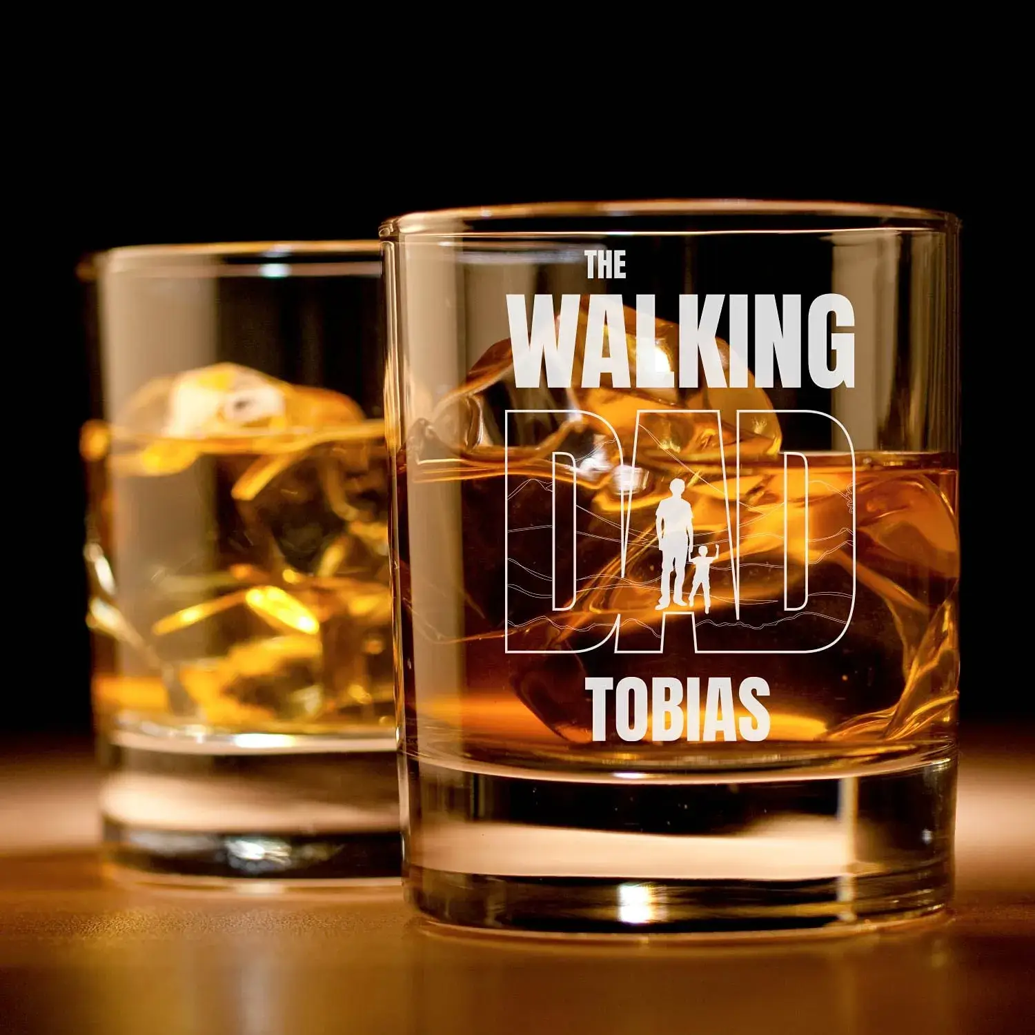 Whiskey Glas mit Walking Dad Gravur