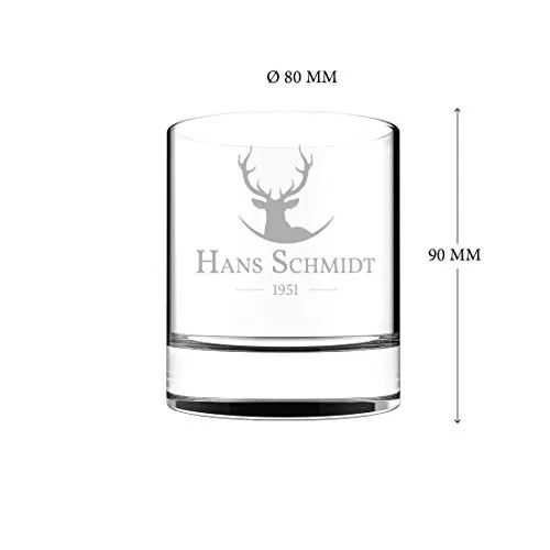Whiskyglas mit Gravur Hirsch-Design