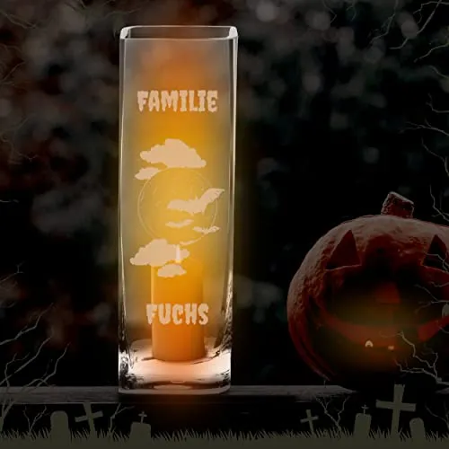 Grusel Lampe - Halloween | Mitternacht Vollmond mit Wunschnamen