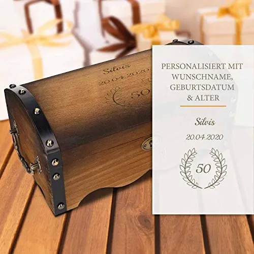 Premium-Schatztruhe 50. Geburtstag mit Gravur