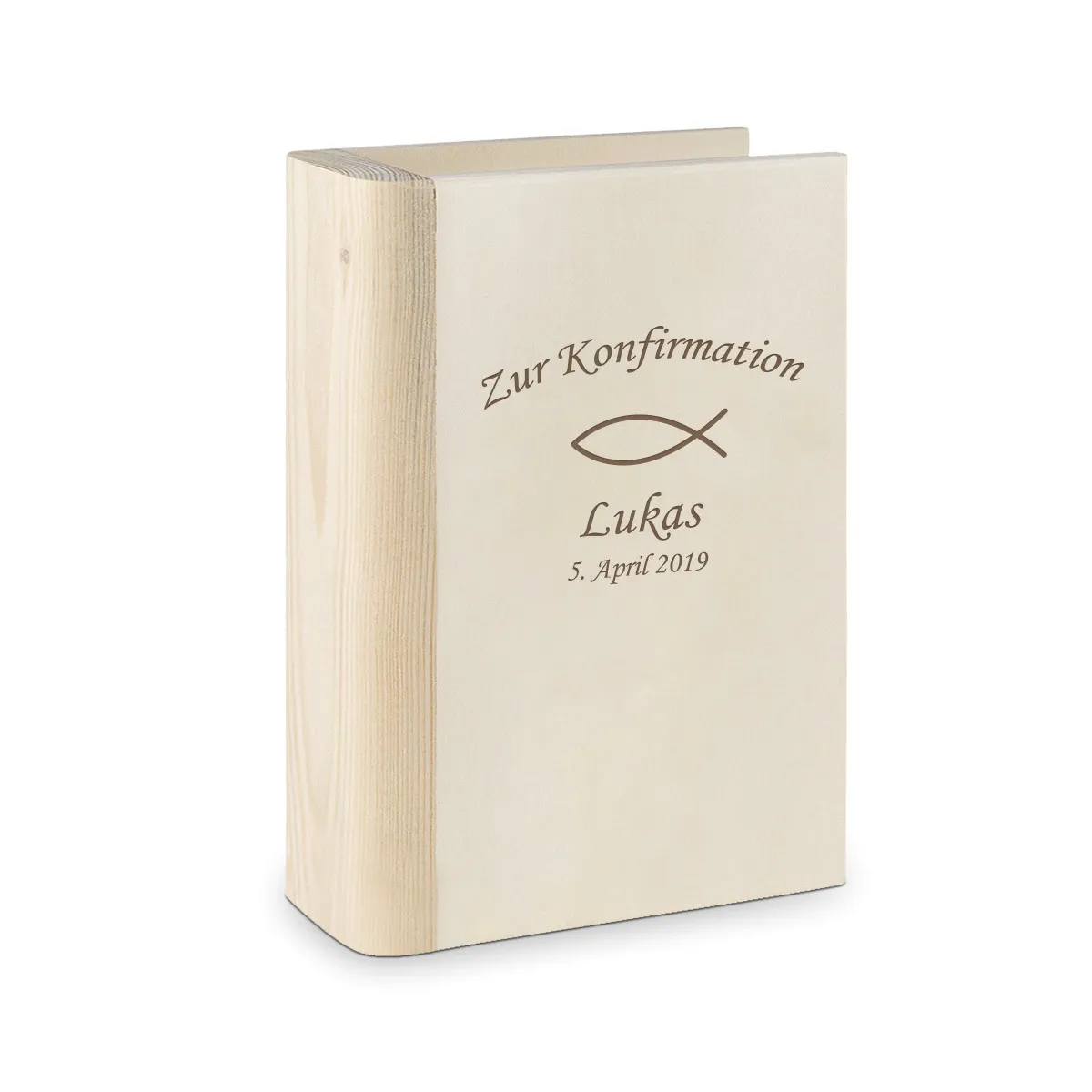 Holzspardose Buch - Kommunion