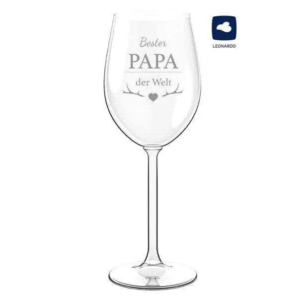 Weinglas - Bester Papa der Welt - Graviertes Rotweinglas - Geschenk zum Vatertag