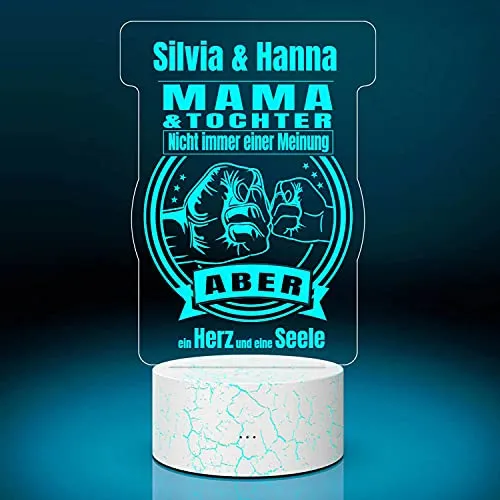 LED-Licht personalisiert - Perfektes Mama Geschenk mit Wunsch-Namen| Mama und Tochter Tough