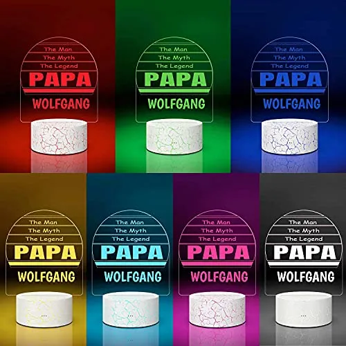 Personalisierte LED-Leuchte mit Gravur für den Vater | Papa Geschenk