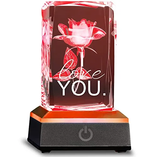 3D Rose im Glas Valentinstag I love you