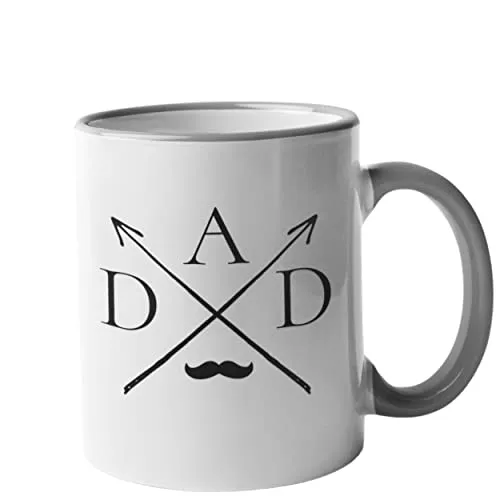 Bedruckte Tasse | DAD | Kaffeebecher als Vatertagsgeschenk | Geschenk Kaffeetasse selbst gestalten | Qualitätskeramik Geschenk-Idee