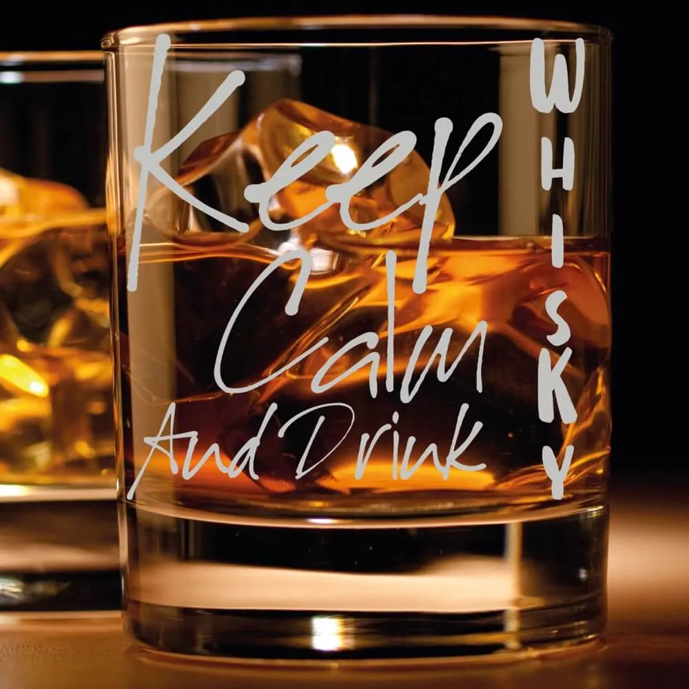 Whiskey Glas mit Spruch KEEP CALM